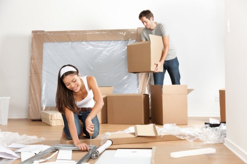 Professional man and van team for office removal
