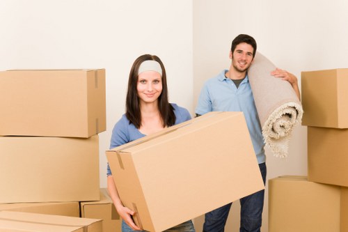 Professional movers handling customer belongings